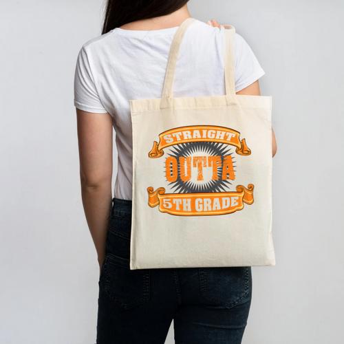 Straight Outta 5th Grade Shirt Fifth Graduation Boys Girls Canvas Tote Bag - Best Gift Smart
