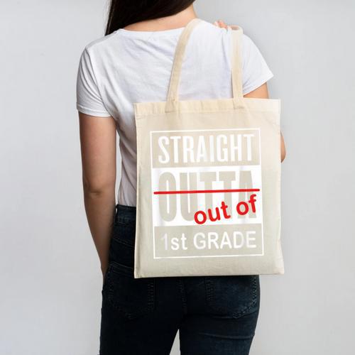 Straight Outta First Grade Graduation 1st Grade T Shirt Canvas Tote Bag - Best Gift Smart