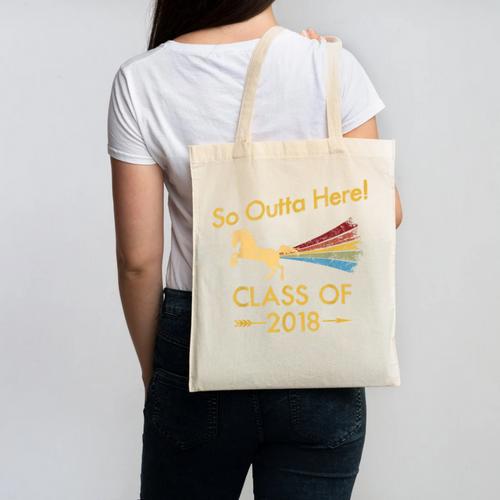 STRAIGHT OUTTA HIGH SCHOOL 2018 Grad Graduation Shirt Canvas Tote Bag - Best Gift Smart