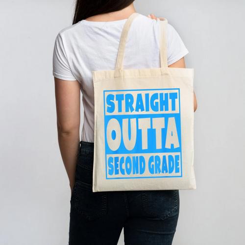 Straight Outta Second Grade Graduation Class Canvas Tote Bag - Best Gift Smart