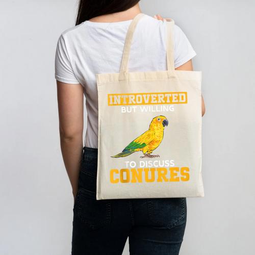 Sun Conure Introvert Parrot Bird Sun Conure Canvas Tote Bag - Raresse