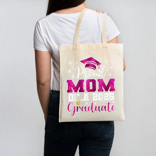 Super Proud Mom Of 2025 Graduate Senior Graduation Family Canvas Tote Bag - Best Gift Smart