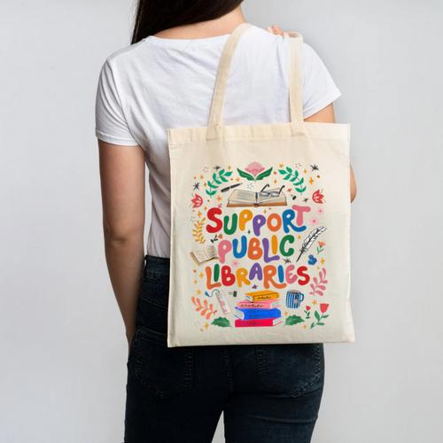 Support Public Libraries Book Nerd Outfit For Book Lovers Canvas Tote Bag - Bookorys