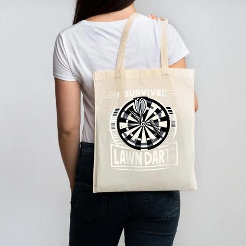I Survived Lawn Darts Classic Yard Nostalgia Game Fun Canvas Tote Bag - Figerry
