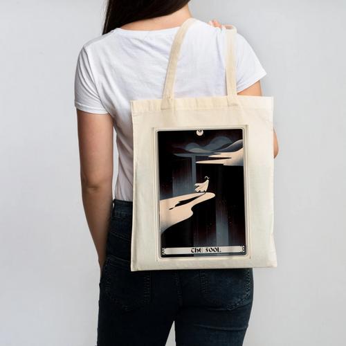 Tarot Cards Guide Book Esoteric Mysticism Clothing The Fool Tarot Card -Adults & Kids Small Short Sleeve Crew Neck Classic Fit Canvas Tote Bag - Bookorys CA