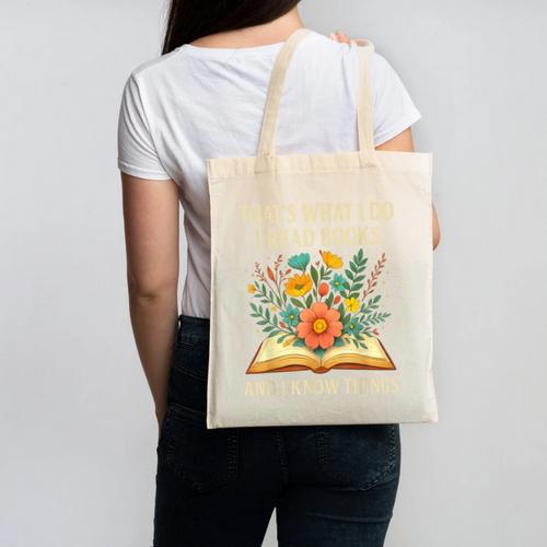 Thats What I Do I Read Books And I Know Things Reading Canvas Tote Bag - Bookorys
