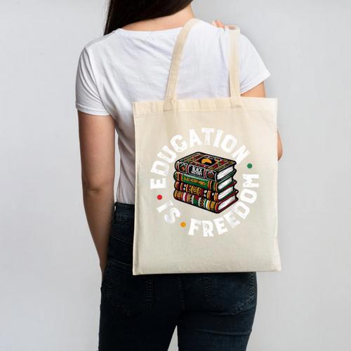 History Education Is Freedom Books Teach Black History Canvas Tote Bag - Bookorys CA