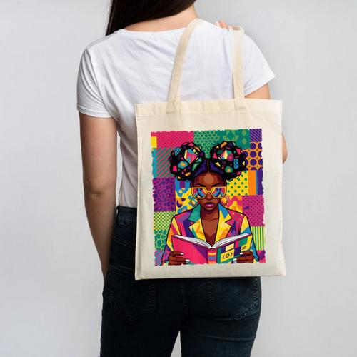 History Month Educated Black Women Girls Reading Book Canvas Tote Bag - Bookorys
