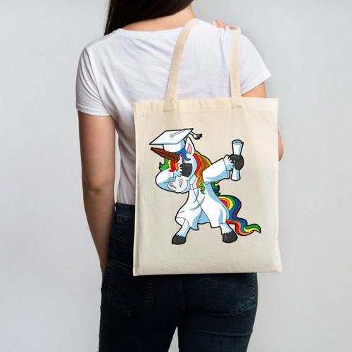 Unicorn Student Graduation 2022 Boys Girls Teenagers Teen Canvas Tote Bag - Best Gift Smart