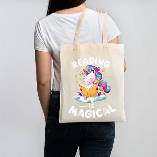 Unicorn Teacher Reading Is Magical Book Canvas Tote Bag - Bookorys DE
