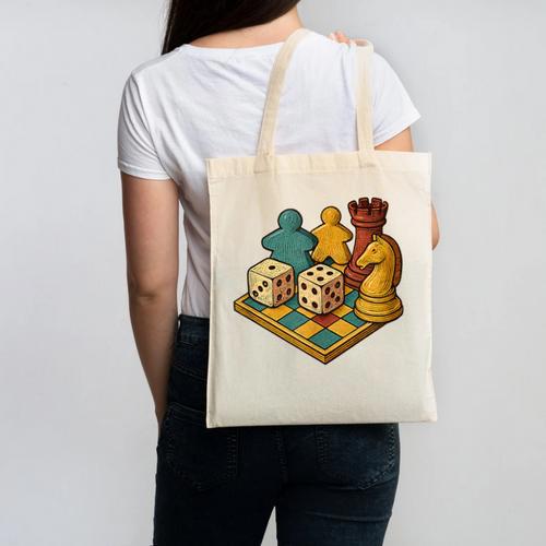 Vintage Board Game Art – Tabletop Nostalgia Canvas Tote Bag - Figerry