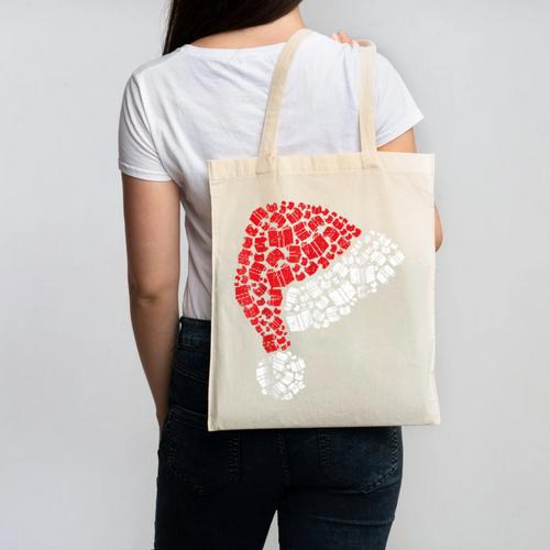 Vintage Retro Christmas Book Xmas Santa Hat Pajama Holiday Canvas Tote Bag - Bookorys