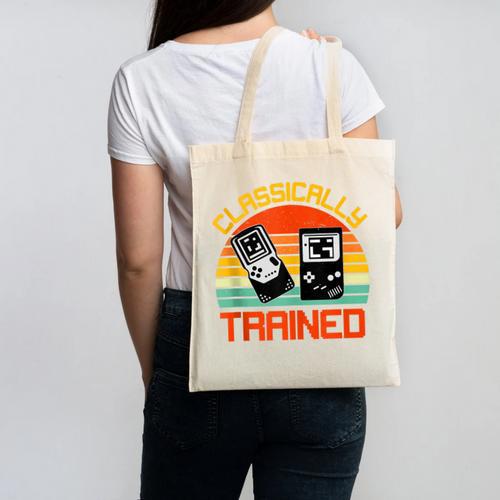Vintage Retro Classically Trained Video Game 90s Nostalgia Canvas Tote Bag - Figerry