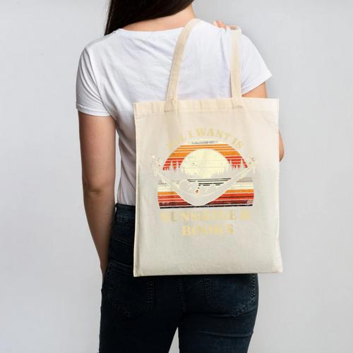 All I Want Is Sunshine & Books Summer Reading Canvas Tote Bag - Bookorys