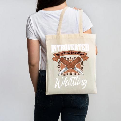 Whittling Hobby Woodcarve Introverted Wood Artist Whittler Canvas Tote Bag - Raresse