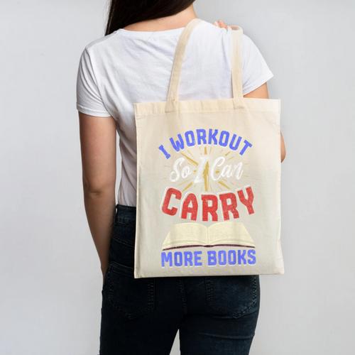 I Workout So I Can Carry More Books Exercise Books Lover Canvas Tote Bag - Bookorys