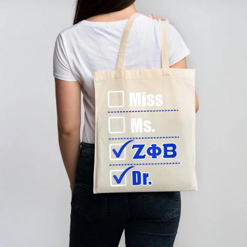 Zeta Phi Beta Doctor Graduation Zeta Phi Beta HBCU Doctor Canvas Tote Bag - Best Gift Smart