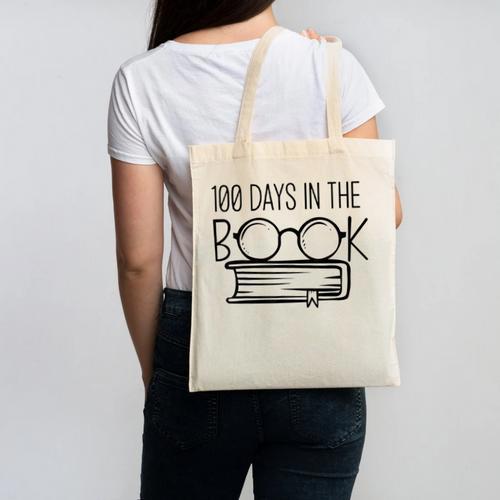 100 Days Of SCHOOKBook Nerd Book Lover Reading Librarian Boo Canvas Tote Bag - Bookorys