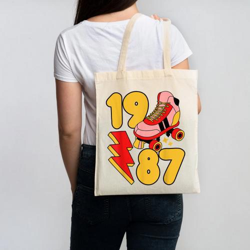 1987 Retro Roller Skate Vintage 80s Nostalgia Collector Canvas Tote Bag - Figerry