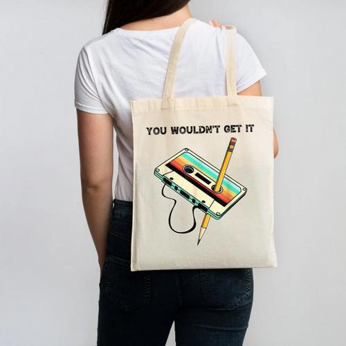 70s 80s 90s Retro Party Costume Nostalgia Cassette Canvas Tote Bag - Figerry