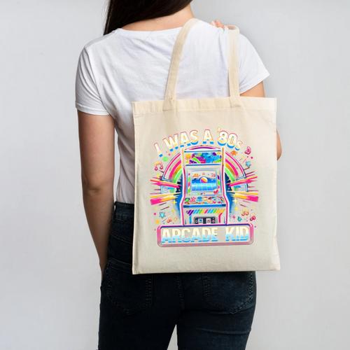 80s Arcade Kid Vintage Gamer Nostalgia Canvas Tote Bag - Figerry