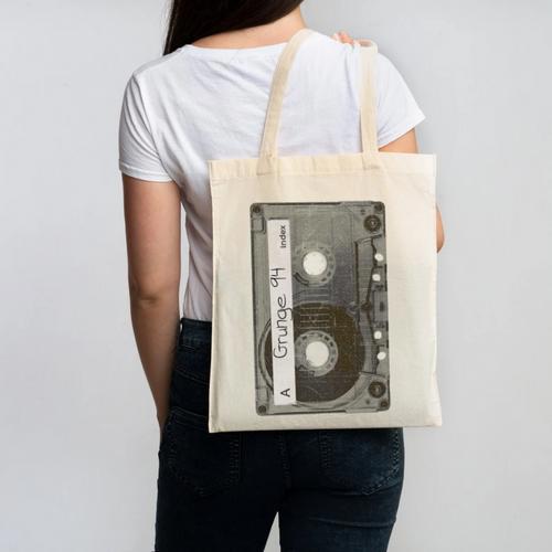 90s MUSIC NOSTALGIA GRAPHIC Canvas Tote Bag - Figerry