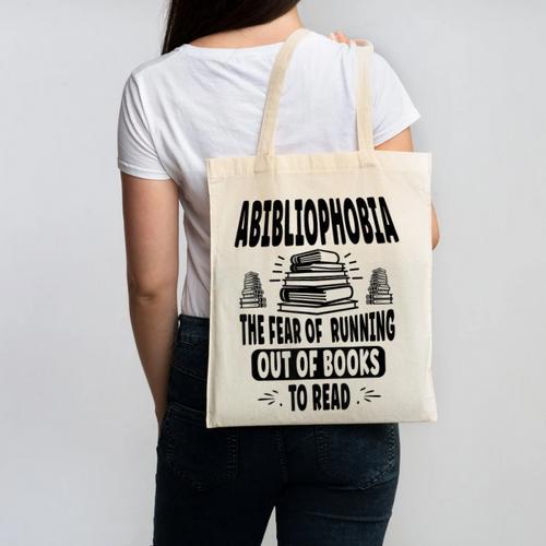 Abibliophobia Definition Book Reading Lover Fans Text Canvas Tote Bag - Bookorys