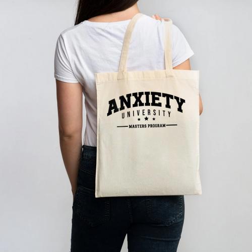 Anxiety University Anxious Antisocial Introvert Canvas Tote Bag - Raresse