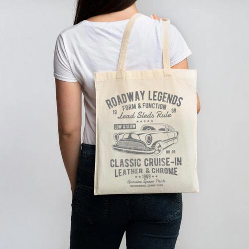 Automotive Nostalgia Classic Car Cruise-In Distressed Premium Tri-Blend Canvas Tote Bag - Figerry