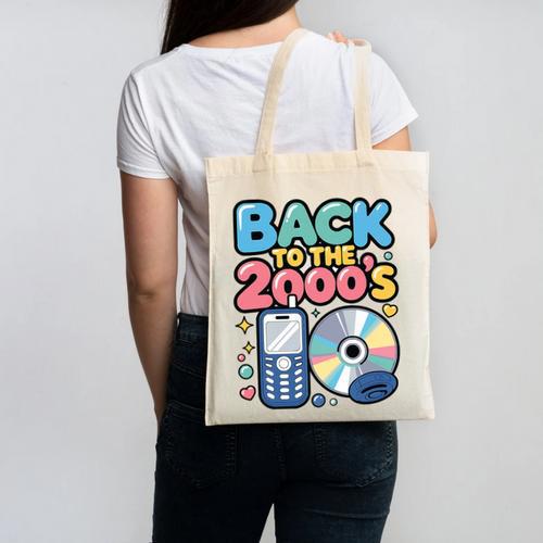 Back To The 2000s Retro Nostalgia Premium Tri-Blend Canvas Tote Bag - Figerry