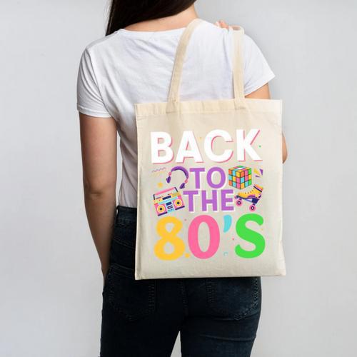 Back To The 80's Mixtape Era Nostalgia Retro 1980 80's Style Canvas Tote Bag - Figerry