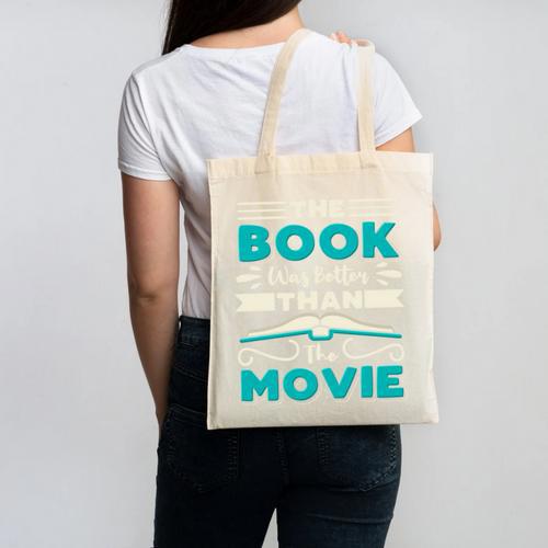 The Book Was Better Than The Movie Literary Library Bookworm Premium Tri-Blend Canvas Tote Bag - Bookorys DE