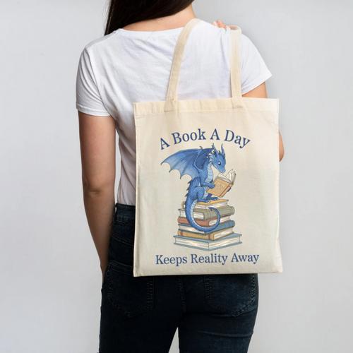 A Book A Day Keeps Reality Away Premium Tri-Blend Canvas Tote Bag - Bookorys DE