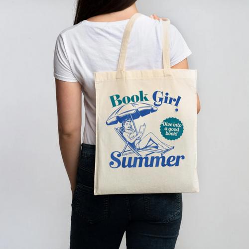 Book Girl Summer Bookish Beach Canvas Tote Bag - Bookorys CA