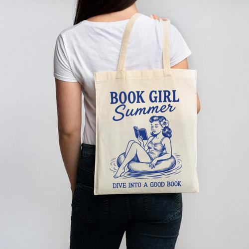 Book Girl Summer Canvas Tote Bag - Bookorys