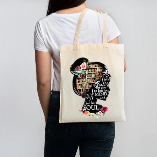Book Reading Bookworm Book Lover Women Kids Girls Canvas Tote Bag - Bookorys