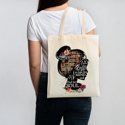Book Reading Bookworm Book Lover Women Kids Girls Librarian Canvas Tote Bag - Bookorys UK