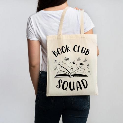 Books Club Squad Reading Book Lover Book Minimalist Team Tee Canvas Tote Bag - Bookorys