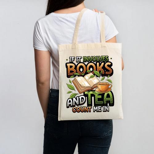 Bookworm If It Involves Books And Tea Lover Reading Premium Tri-Blend Canvas Tote Bag - Bookorys