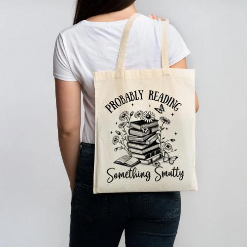 Bookworm Smutt Probably Reading Something Smutty Reader Canvas Tote Bag - Bookorys AU