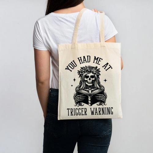 Buy Me Books And Tell Me To STFUATTDLAGG Outfits Spicy Smutty Book Reader You Had Me At Trigger Warning Canvas Tote Bag - Bookorys
