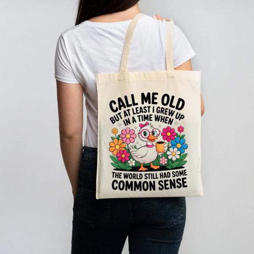 Call Me Old Seniors Nostalgia Retro Humor Casual Canvas Tote Bag - Figerry