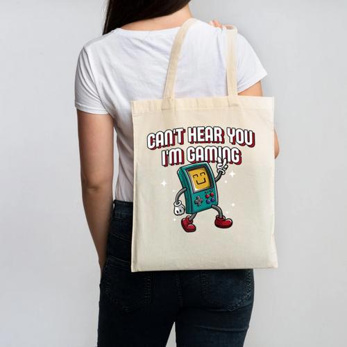 Cant Hear You Im Gaming Introvert Gamer Antisocial Raglan Baseball Tee Canvas Tote Bag - Raresse