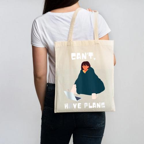 Can't Have Plans Introvert Staying Home Canvas Tote Bag - Raresse