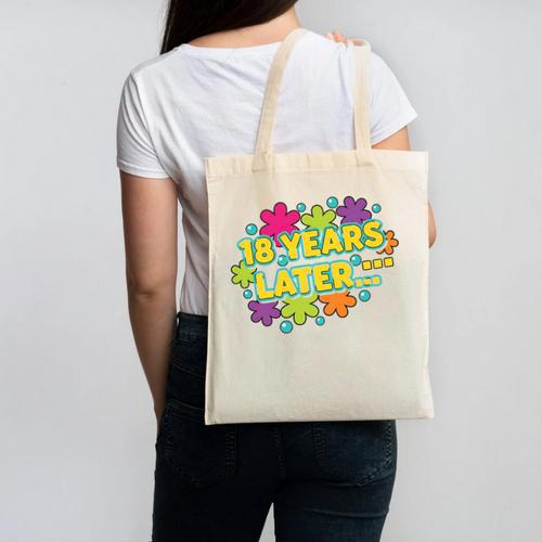 Cartoons Retro 18 Years Later Groovy Pop Art Nostalgia Premium Tri-Blend Canvas Tote Bag - Figerry