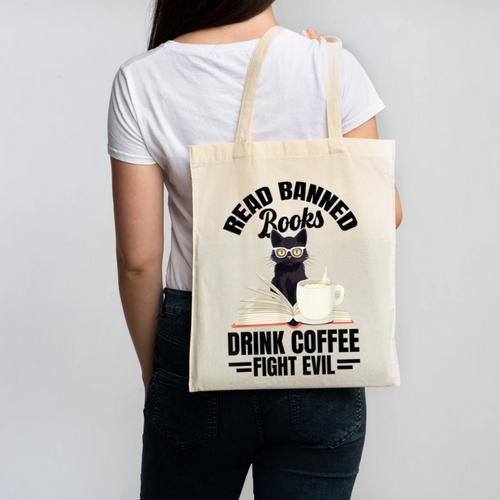 Cat I Read Banned Books Shirt Bookworm Avid Reader For Men Women Kids Canvas Tote Bag - Bookorys