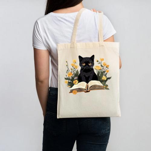 Cat Shirts For Women Book Lover Shirt Cute Cat And Book Premium Tri-Blend Canvas Tote Bag - Bookorys