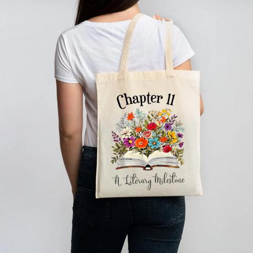 Chapter 11 Years Old 11th Birthday Wildflower Book Lover Canvas Tote Bag - Bookorys