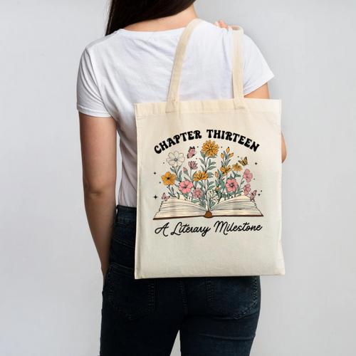 Chapter 13 A Literary Milestone 13th Birthday Book Lovers Canvas Tote Bag - Bookorys