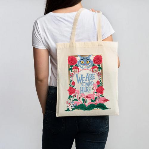 Cheshire Cat Alice In Wonderland Vintage Book Premium Canvas Tote Bag - Bookorys